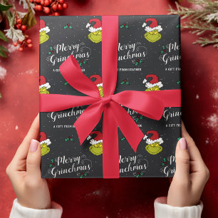 Papier Cadeau Personnaliser Nom de famille - Grinch