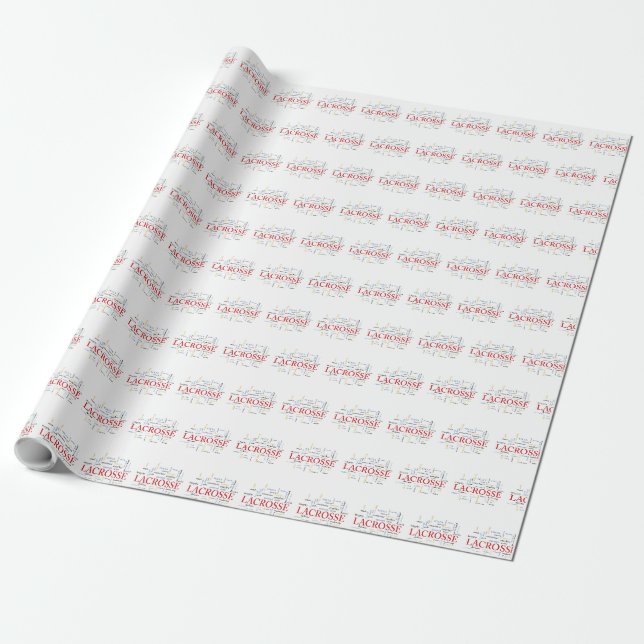 Papier Cadeau Personnaliser Nom Lacrosse Coach Merci Mots (Déroulé)