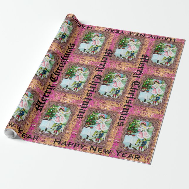 Papier Cadeau Personnaliser victorienne d'après-midi de Noël (Déroulé)