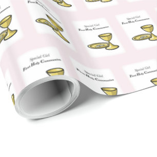 Papier Cadeau Personnalisez, Fille Spéciale, Première Communion