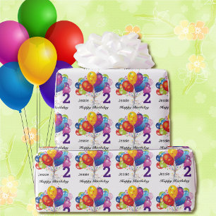 Papier Cadeau Personnalisez Joyeux Anniversaire Nom et âge de l'