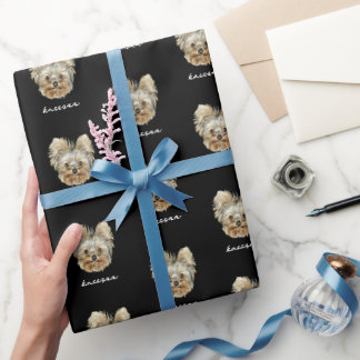 Papier Cadeau Personnalisez-Le ! Photo Animaux Et Nom Noir