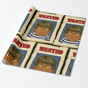 Papier Cadeau Personne Recherchée Échappée Prisonnier Enveloppem