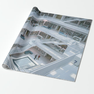 PAPIER CADEAU PERSONNES MARCHANT À L'INTÉRIEUR DE LA BIBLIOTHÈQU
