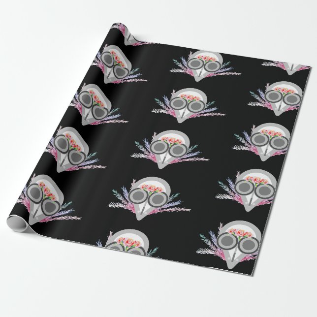Papier Cadeau Peste docteur Éffrayant Whimsical Halloween (Déroulé)