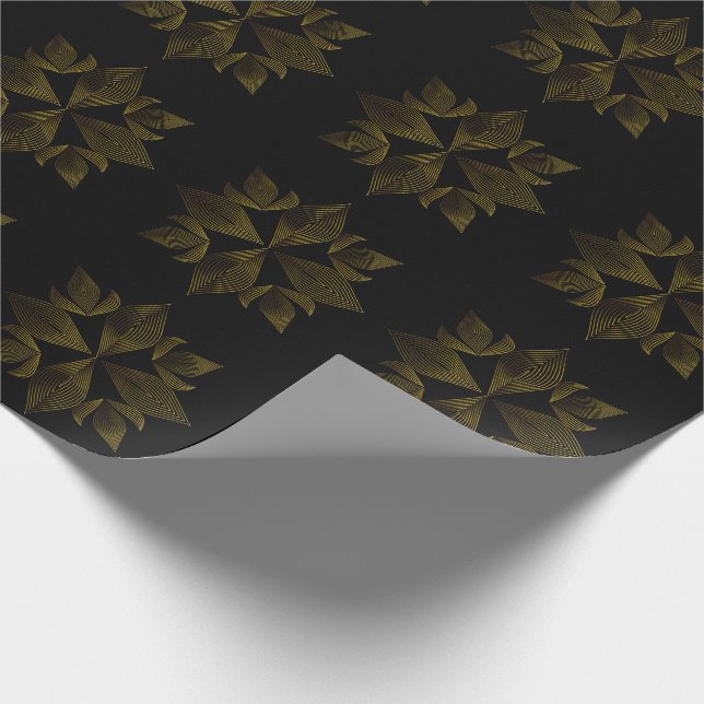Papier Cadeau pétale de fleur d'or (Coin)