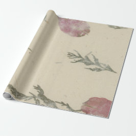 Papier Cadeau Pétales de Rose Floral Kraft naturel Mulberry Deli