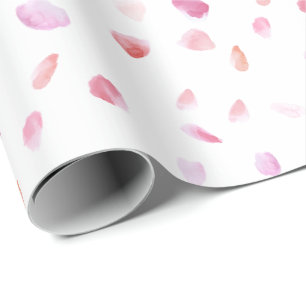 Papier Cadeau Pétales de rose rose pêche romantique Mariage flor