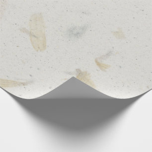 Papier Cadeau Pétales florales naturelles Herbes crémeuses d'ivo