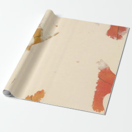 Papier Cadeau Pétales Kraft Naturels Ivoire Feuilles d'automne O