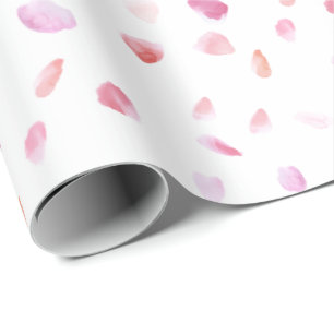 Papier Cadeau Pétales Roses rose Aquarelle