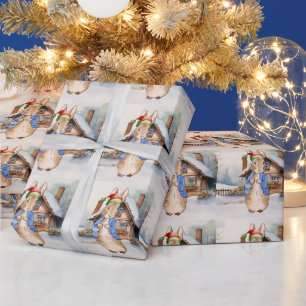 Papier Cadeau Peter le lapin Noël neigeux