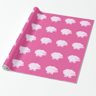 Papier Cadeau Petit agneau rose précieux
