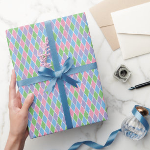 Papier Cadeau Petit Arlequin aux Tons Pastels