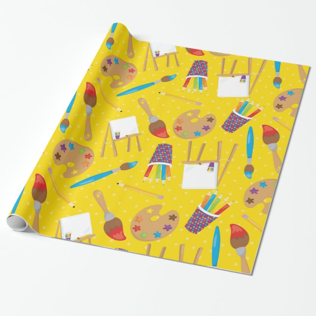 Papier Cadeau Petit artiste motif (Déroulé)