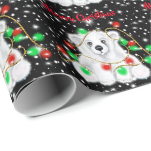 Papier Cadeau Petit bébé ours polaire de Noël, petit ours de Pèr
