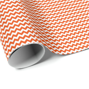 Papier Cadeau Petit Chevron orange et blanc