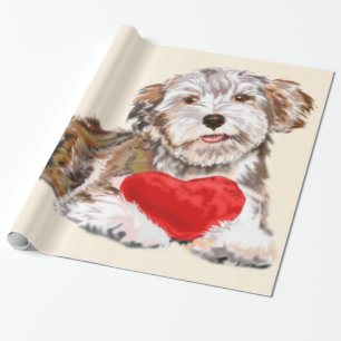 Papier Cadeau Petit chien de compagnie avec papier d'enveloppeme