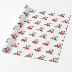 Papier Cadeau Petit chien de compagnie avec papier d'enveloppeme