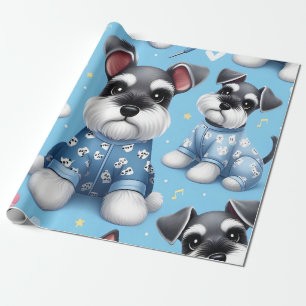 Papier Cadeau Petit Chien De Schnauzer Motif Animal