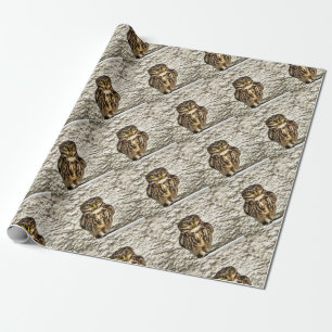 Papier Cadeau Petit Chouette Brown Portrait Artistique