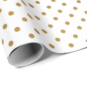 Papier Cadeau Petit Confetti Pois blanc doré