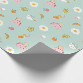 Papier Cadeau Petit déjeuner mignon à la menthe