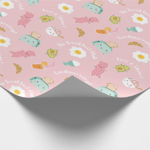 Papier Cadeau Petit déjeuner mignon avec toast, bacon et oeufs s