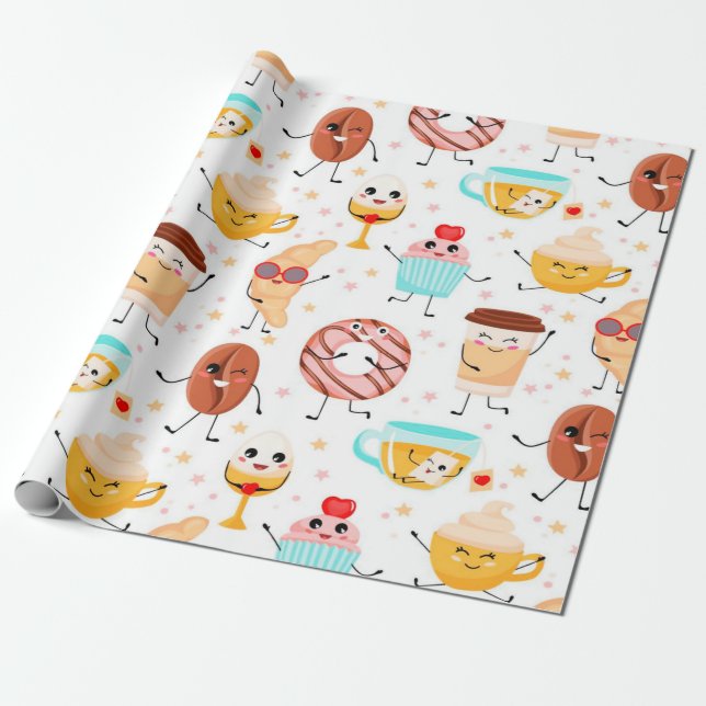 Papier Cadeau Petit déjeuner Motif (Déroulé)