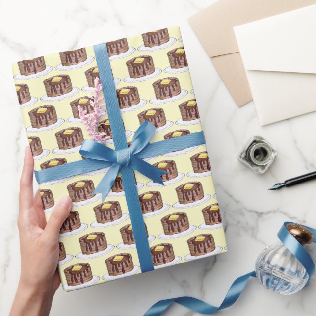 Papier Cadeau Petit-déjeuner Pancakes Flapjack Petit Sirop Pile  (Cadeaux)