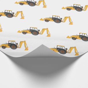 Papier Cadeau Petit Digger - Papier à enveloppement brillant, 30