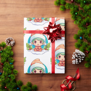 Papier Cadeau Petit garçon Elf Xmas Magie