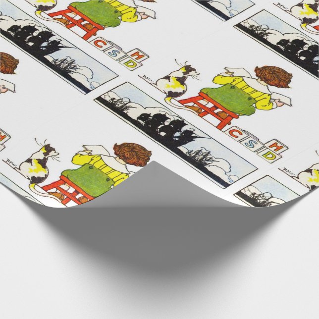 Papier Cadeau Petit garçon en lecture (Coin)