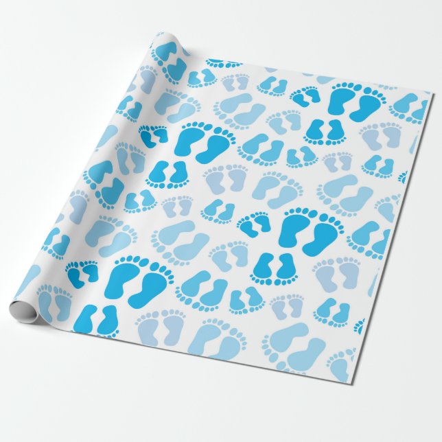 Papier Cadeau Petit garçon pieds bébé (Déroulé)
