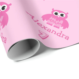 Papier Cadeau Petit hibou 1er anniversaire petite fille papier d