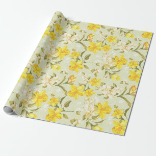 Papier Cadeau Petit pain antique de papier d'emballage de fleur