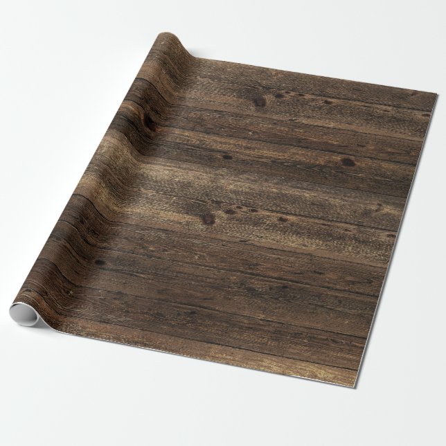 Papier Cadeau Petit pain en bois rustique de papier d'emballage (Déroulé)
