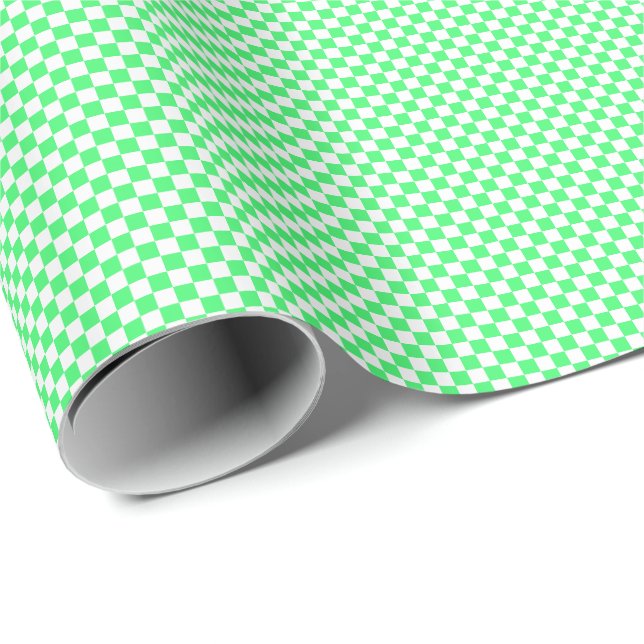 Papier Cadeau Petit papier d'emballage vert clair et de blanc de (Coin rond)