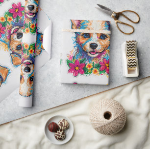Papier Cadeau Petit Petit Petit Petit Chien Chien Chien Mignonne