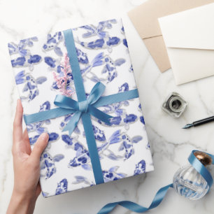 Papier Cadeau Petit poisson blanc koi bleu