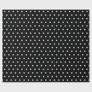 Papier Cadeau Petit Polka noir et blanc cadeau de Noël