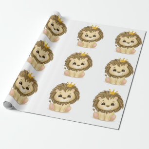 Papier Cadeau Petit Prince Lion Boy Baby shower