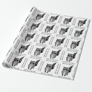 Papier Cadeau Petit vaurien de raton laveur personnalisé