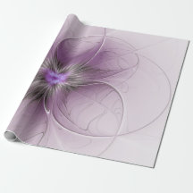 Petite Beauté Moderne Gris Mauve Art Fractal Fleur