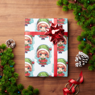 Papier Cadeau Petite fille Elf Xmas Magie