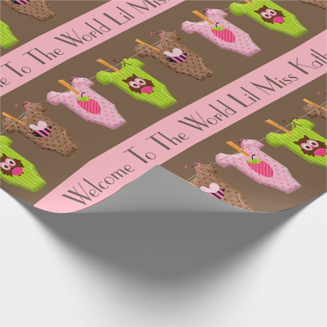 Papier Cadeau Petite fille personnalisée (Coin)
