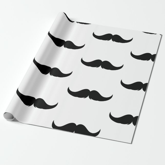 Papier Cadeau Petite Handlebar Moustache (Déroulé)