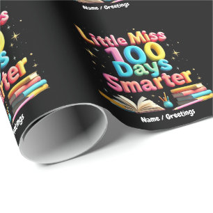 Papier Cadeau Petite Mademoiselle 100 Jours Plus Intelligente Cé