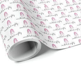 Papier Cadeau Petite mais puissante fille bébé arc-en-ciel