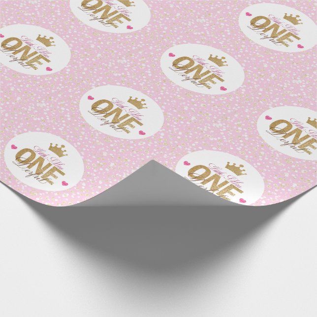 Papier Cadeau Petite Miss Anniversaire (Coin)
